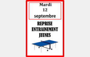 REPRISES DES ENTRAINEMENTS ADULTES ET JEUNES