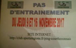 PAS D'ENTRAINEMENT