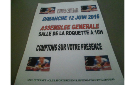 ASSEMBLEE GENERALE DU CLUB