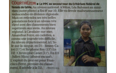 TRES BEL ARTICLE DE LA PRESSE LA PROVENCE