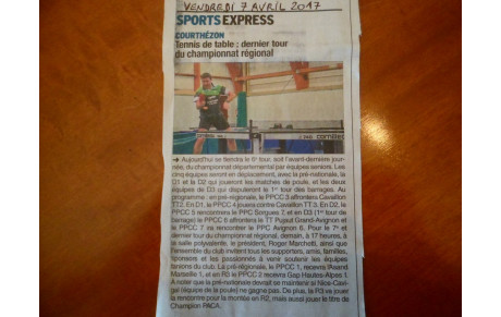 ARTICLE DE PRESSE DE VAUCLUSE MATIN