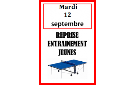 REPRISES DES ENTRAINEMENTS ADULTES ET JEUNES