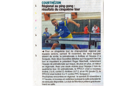 ARTICLE DE PRESSE DE VAUCLUSE MATIN
