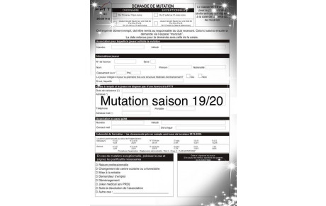 MUTATION DU 15 MAI 2019 AU 15 JUIN 2019